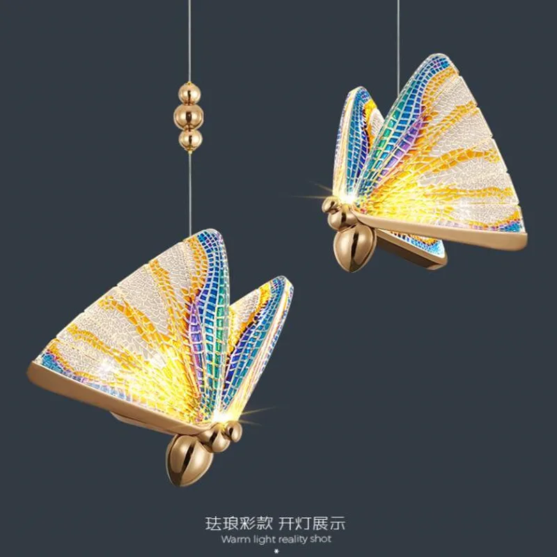 Подвесной светильник в виде бабочки современное светодиодное освещение для