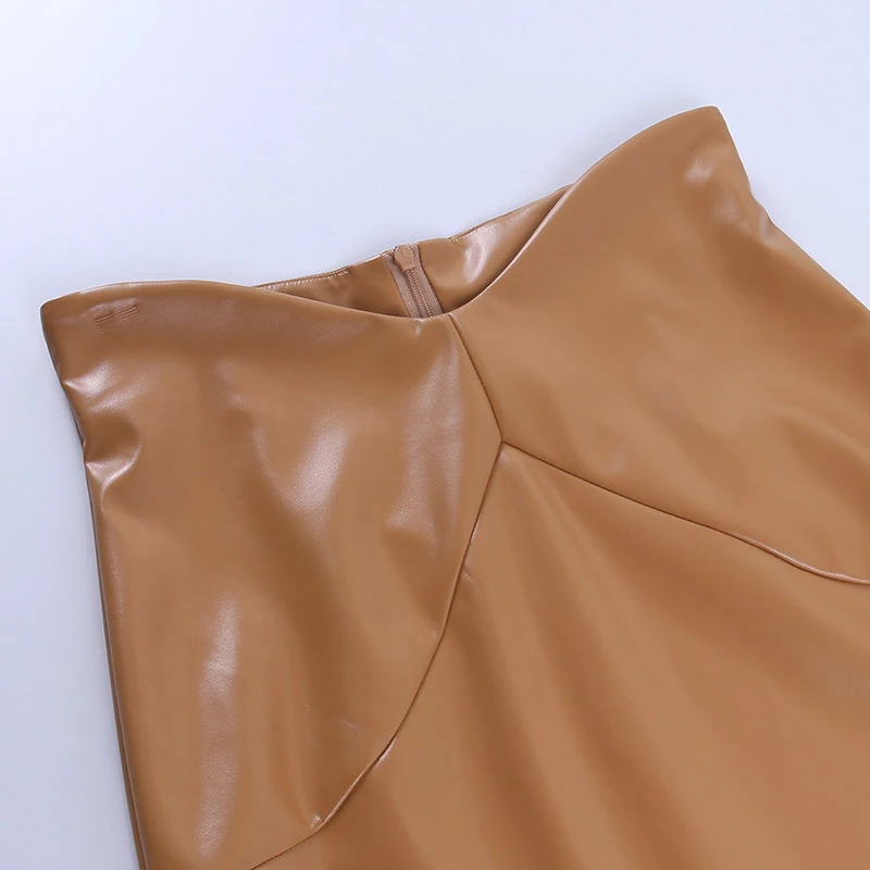 Женская облегающая сексуальная короткая юбка из искусственной кожи мини с