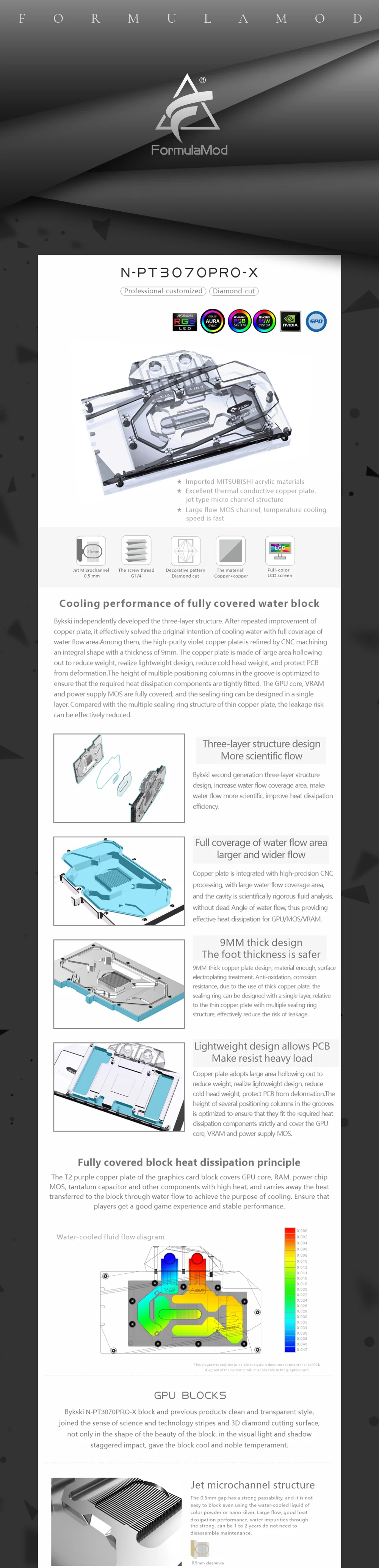 Bykski GPU Water Block For Palit RTX 3070/3070Ti/3060Ti GamingPro, Leadtek / Yeston / Emtek / PNY / Gainward 3070, Full Cover Cooler CPU GPU, N-PT3070PRO-X  