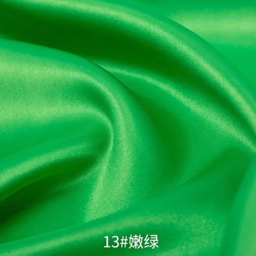 13 Green Атласная ткань высокого класса, атласная ткань для платья, имитация шелковой ткани, Подарочная коробка, подкладка, ткань из сатина, одноцветная ткань - Цвет: 13 Green