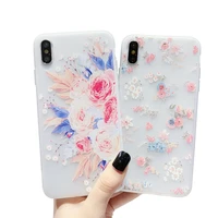3d relief phone cases for iphone x xs 7 8 6 6s plus 11 pro max max xr se flower soft silicone cover