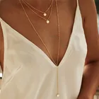Новое поступление 2021, модное минималистичное круглое ожерелье-цепочка с монеткой-дискотекой, изящное многослойное ожерелье с блестками, Женские Ювелирные изделия