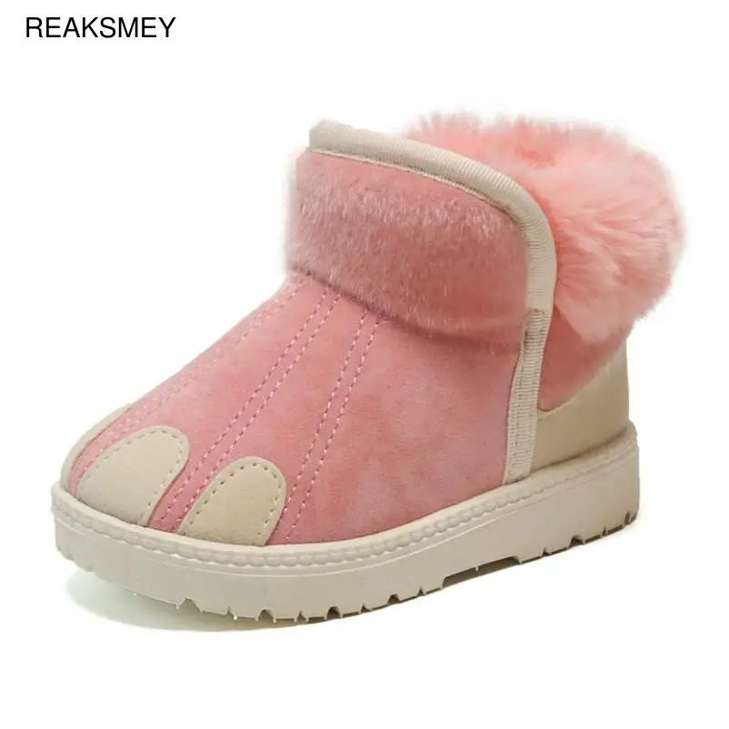 Зимние ботинки для мальчиков и девочек зимние теплые детские ботильоны плюшевая