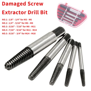 Набор сверл для удаления поврежденных винтов из высокоуглеродистой стали, 5 шт., сбез чехла