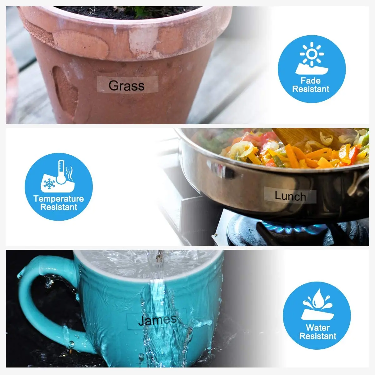 Unistar 3 шт. лента для этикеток Letratag 12 мм совместима с принтера Dymo A16952 черная на