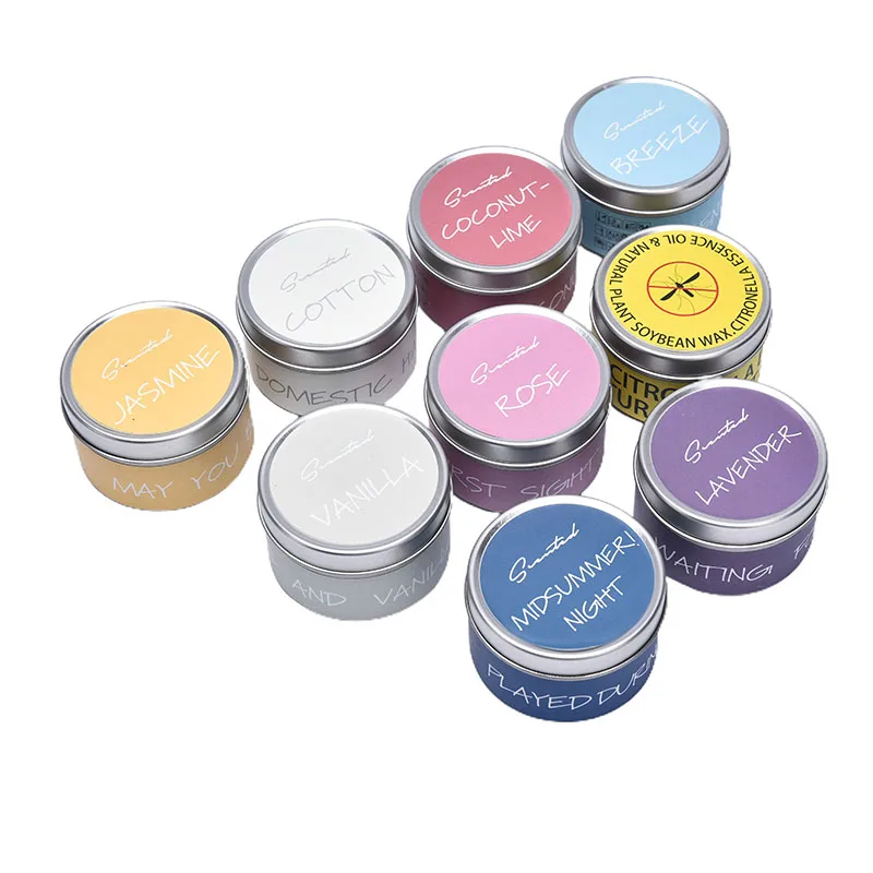 2021 NEW Handmade Candle Plant Essential Oil Small Jar Scented Travel Natural Soy Wax Home Deco 9styles |