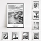 Doolin путешествия печать скалы мохера стены Искусство черный и белый для гостиной домашний декор