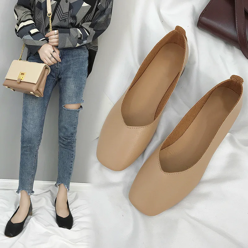 

2019 summer new fashion female wild comfortable shallow mouth square head with single shoes explosion models SD-31