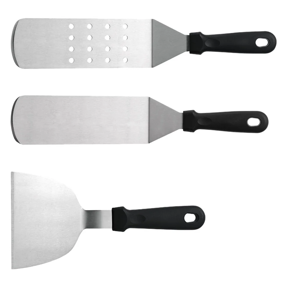 

3pcs Kitchen Stainless Steel Barbecue Pizza Spatulas Kitchen Supplies (Black)