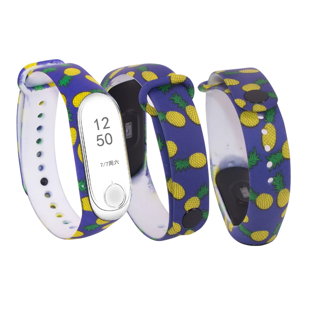 For Mi band 3 4 strap print silicone wrist for xiaomi mi Replacemet camouflage wristband bracelet | Электроника