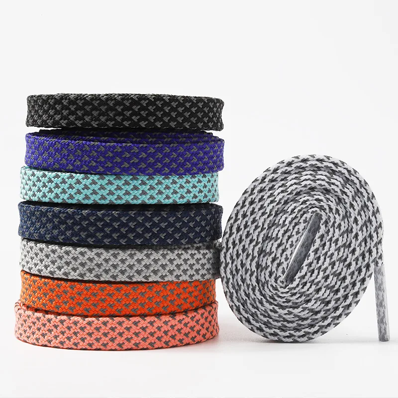 50 Pairs/Lot Fashion 3M Reflective Round Rope Shoes Lace Light Shoelaces Fluorescent Sneaker Shoestrings Sport Shoelaces