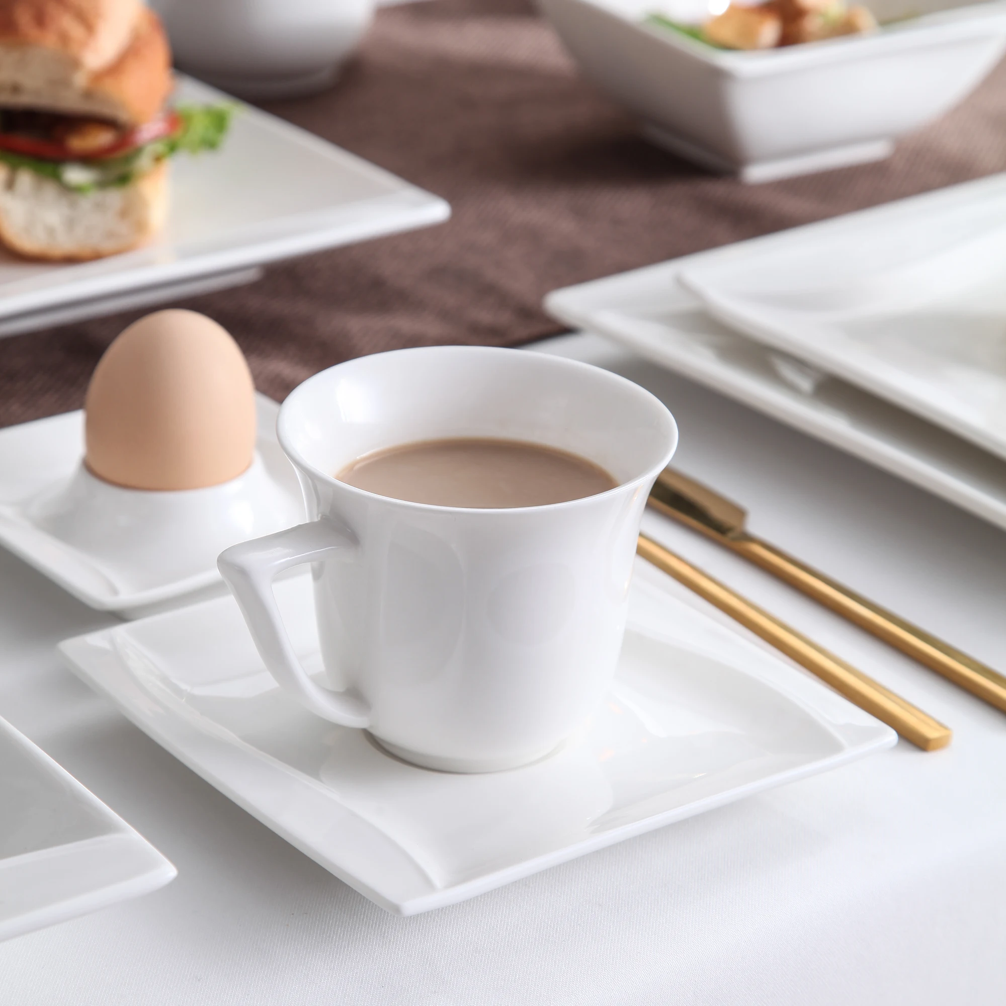 

MALACASA Carina 6-Piece White Porcelain Coffee Milk Cups Ceramic Cream White Coffee Tea Mugs Family Office Drinkware Set