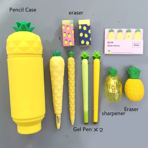 2020 Мягкий силиконовый чехол карандаш с изображением морковки ананаса и клубники