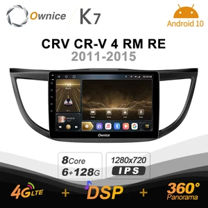 ownice k7 6g128g ownice android 10 car radio for honda crv cr v 4 rm re 2011 2015 gps 2din 4g lte 5g wifi autoradio 360 spdif free global shipping