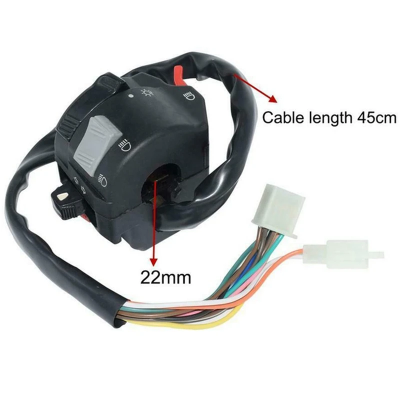 

Universal Handle Switch Handlebar Motorcycle Horn ON-OFF Turn Signal Headlight Switch