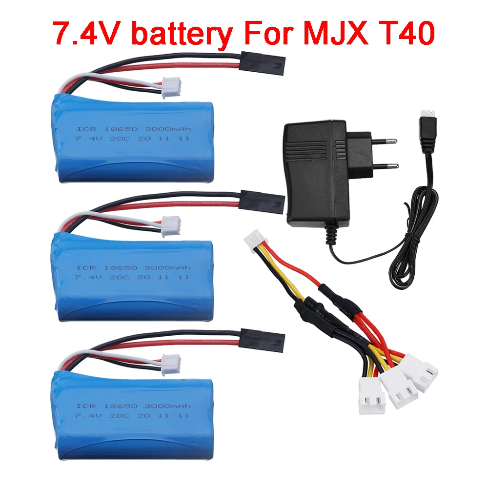 

7.4V 3000mah li-ion battery 18650 for MJX T40 T40C F39 F49 T39 BG1518 BG1513 BG1515 BG1507 BG1506 1/12 RC truck Car Boat gun toy
