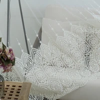 american style white european style high end embroidered window curtain bedroom living room bay window shade finished product