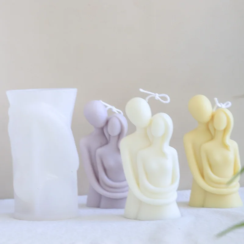 

Nordic Style Couple in Hug Statue Silicone Candle Mold for DIY Handmade Epoxy Resin Aromatherapy Candle Plaster Ornaments Mold