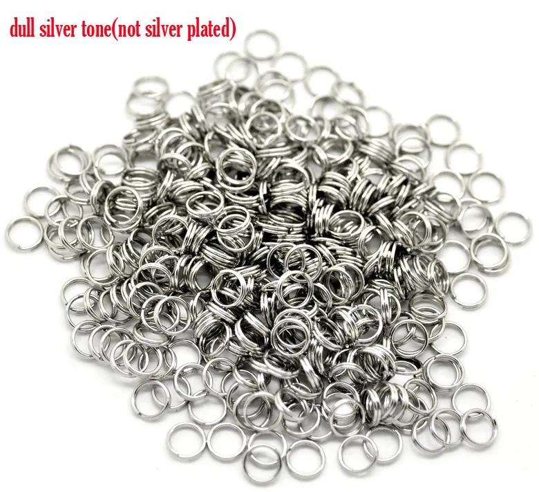 DoreenBeads 304 разделенные колечки из нержавеющей стали фурнитура круглые серебряные