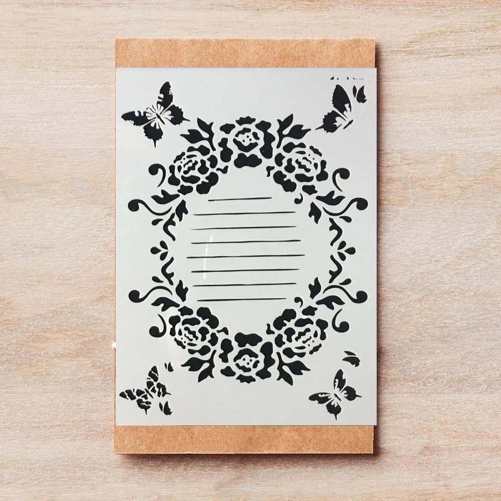

A4 29cm Flower Garland Butterfly Memo DIY Layering Stencils Wall Painting Scrapbook Coloring Embossing Album Decorative Template