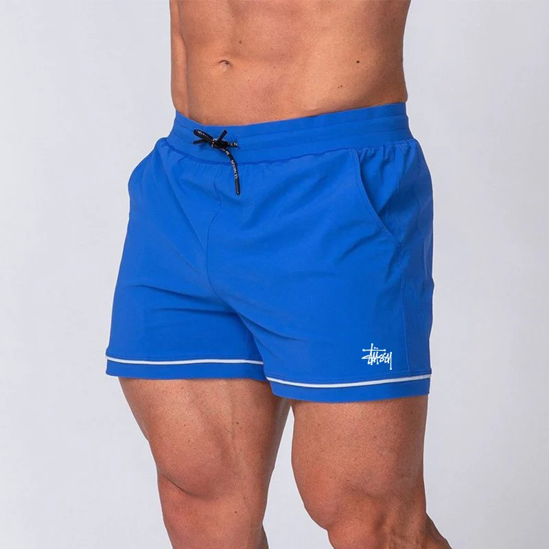

2021 Summer New Men's Three-Point Beach Shorts Polyester Quick-Drying Fitness Basketball Training Jogging Sports Pants Swimming