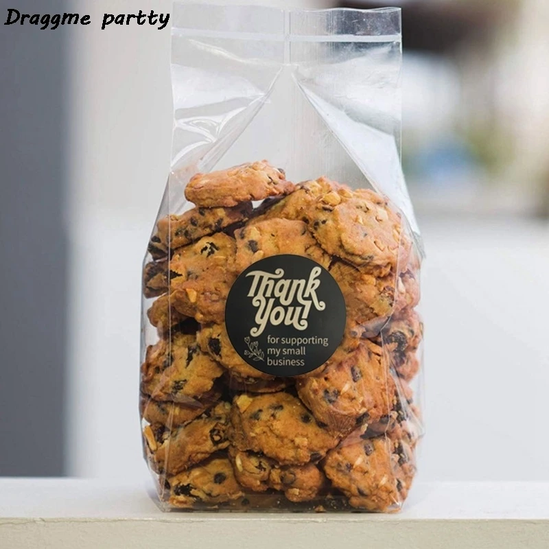 

2 in Thank You Stickers Labels Seals Thank You For Supporting My Small Business Stickers Roll Round Kraft Black Labels