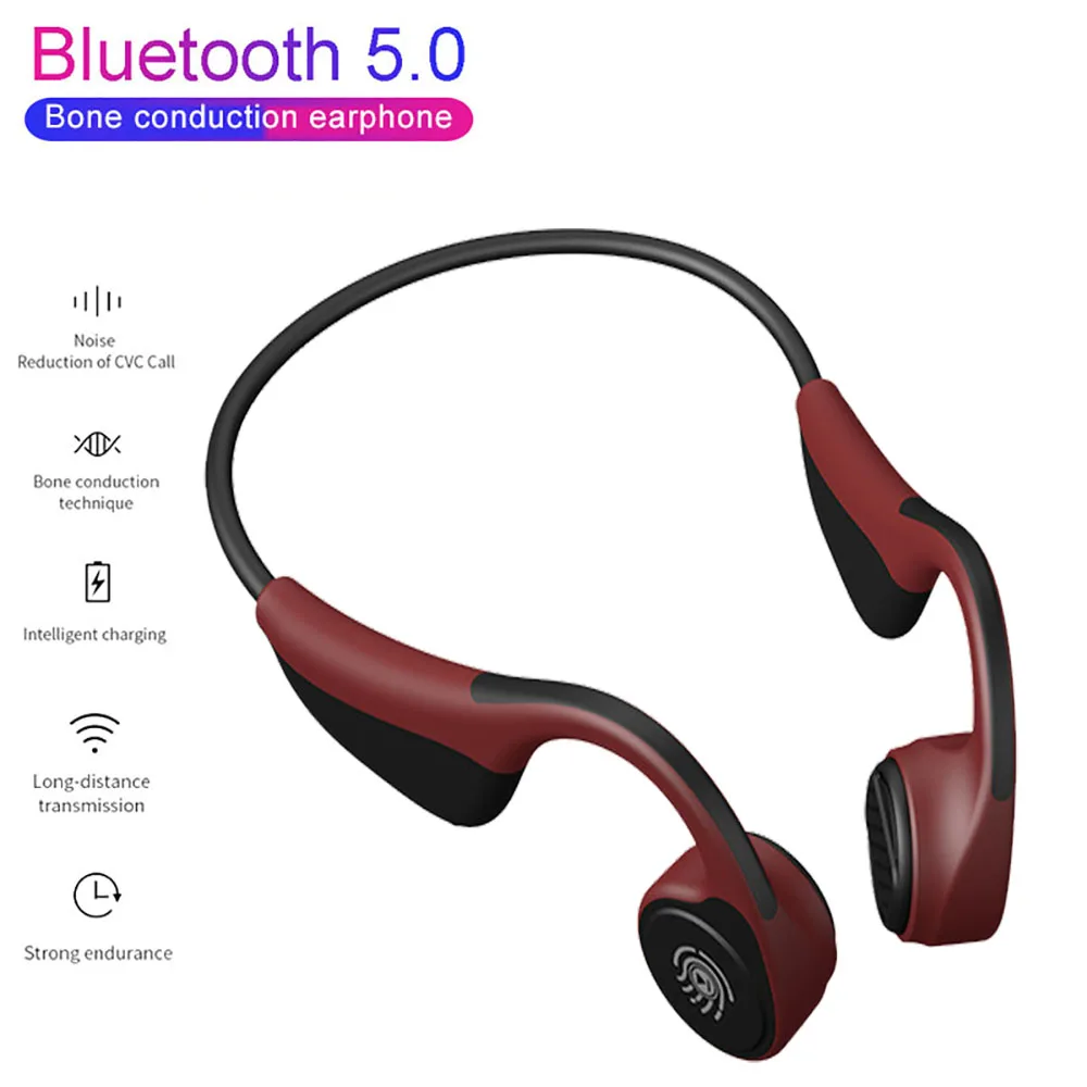 

New V9 Wireless Bluetooth Headphones 5.0 Bone Conduction Earphone Outdoor Sport Headset gamer with Microphone PK Z8 Headset