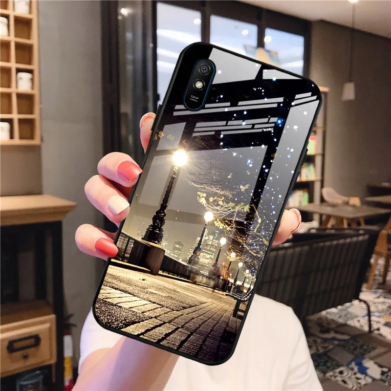 Tempered Glass Case For Xiaomi Redmi Note 11 Case Redmi 10 9C 9A Redmi Note 10 Pro 8 9 7 Pro 10S 9S 8T 7S Hard Funda Shockproof