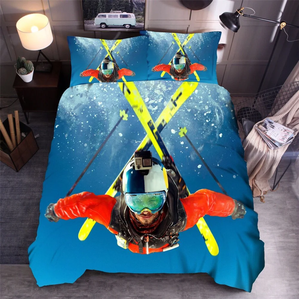 

3D Sports Pattern Bedclothes Pillowcase Boys Students Duvet Cover Set Comfortable Bedding Set Children EU Single Bed Linen Set