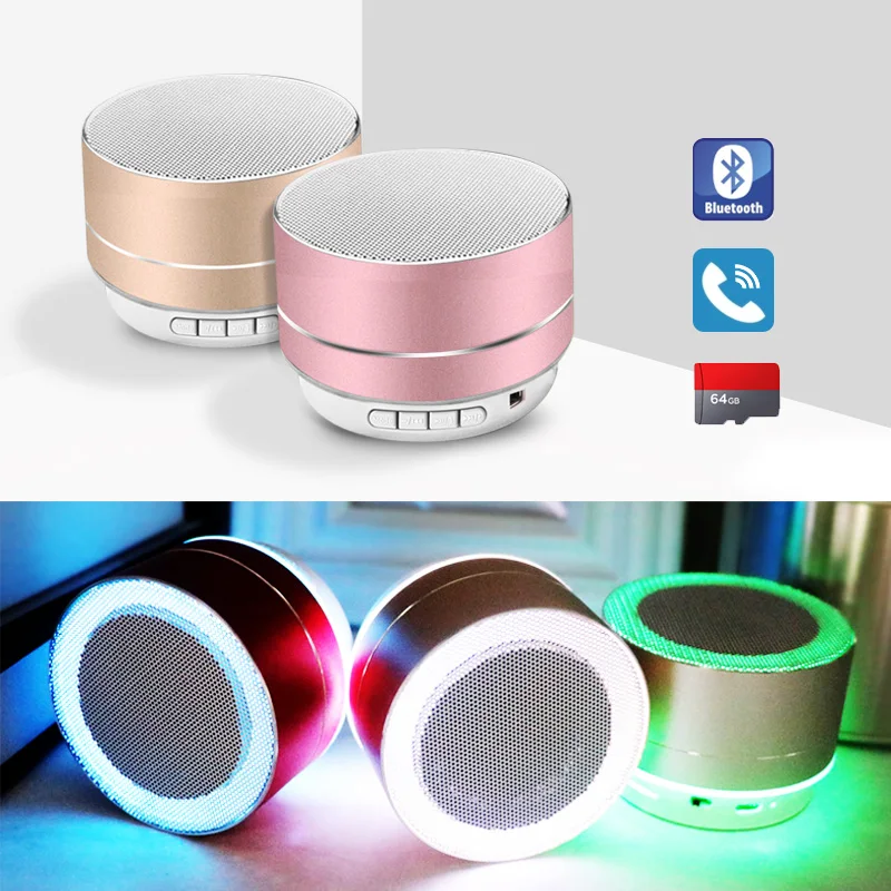 

Mini Wireless Blue-tooth Speaker Subwoofer 3.5mm Aux TF Card Flash Drive MP3 Music Player for Cellphone Computer Light Sound Box