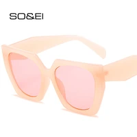 soei fashion polygon cat eye colorful sunglasses women retro gradient shades uv400 men trending jelly pink sun glasses