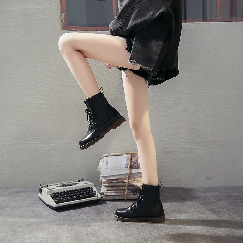 Классические женские ботинки PUPUDA новые Теплые ботильоны на платформе зимние для