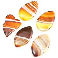5pcslot natural striped agates pendant reiki healing natural stone charms meditation amulet diy jewelry necklace accessories
