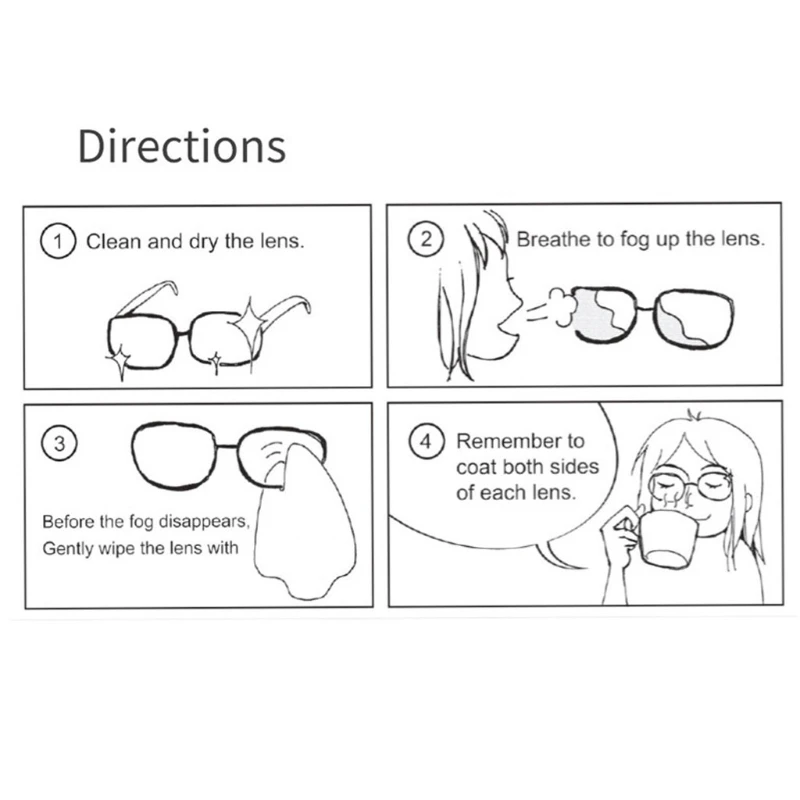 

Tech Nano Anti Fog Wipe Treatment Reusable Cloth Pre-moistened Antifog Lens Cloth Defogger Eyeglass Wipe Prevent Fogging