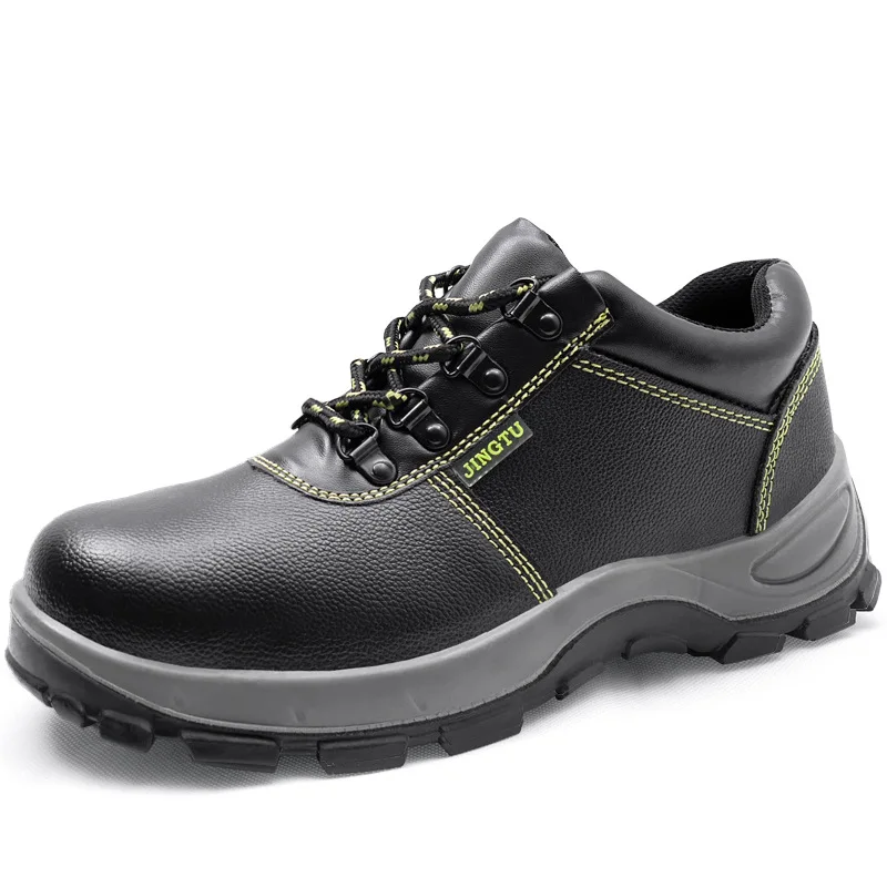 

Men's Safety Shoes Anti-smashing Anti-puncture Steel Toe Solid Leather Wear-resistant Lightweight Protective Shoes Work Shoes
