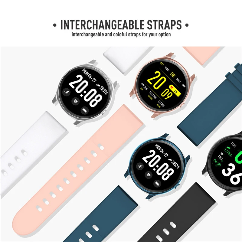 

KW19 Women Smart watch Fitness tracker Heart rate Blood oxygen monitor Men Sport Waterproof Smartwatch For Android IOS phone