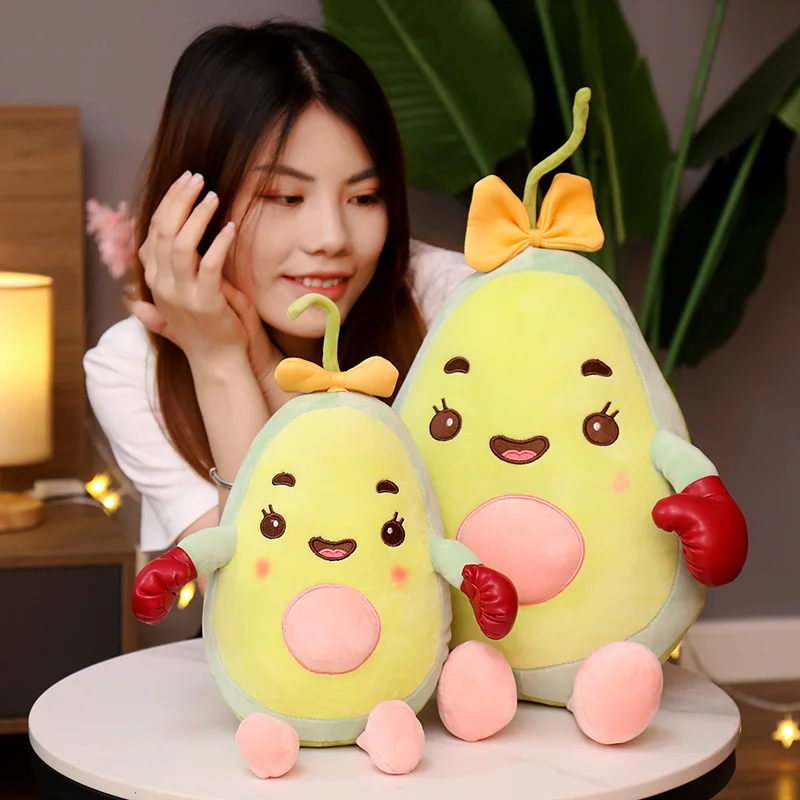 32-75 Cm Boxing Avocado Plush Toys Creative Kawaii Girl Baby Sleeping With Sofa Bedside Cushions Lunch Break Pillow Cute Comfort images - 6