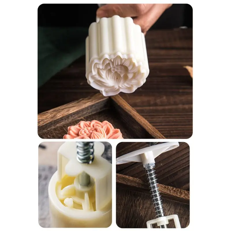 

Moon Cake Mold Lotus Stamp DIY Hand Pressure Biscuits Pastry Mould Mid-autumn