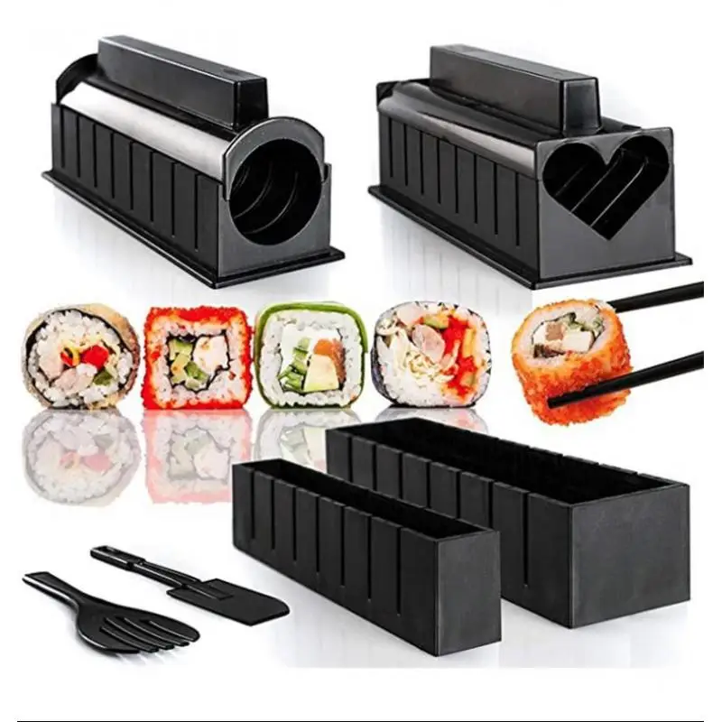 

DIY 11pcs/Set Sushi Maker Rice Mold High Quality Japanese Rice Ball Cake Roll Mold Multifunctional Mould Making Sushi Tools