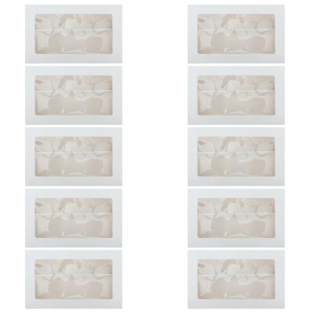 

10pcs Macarons Cake Boxes Paper Dessert Storage Containers with Clear Window