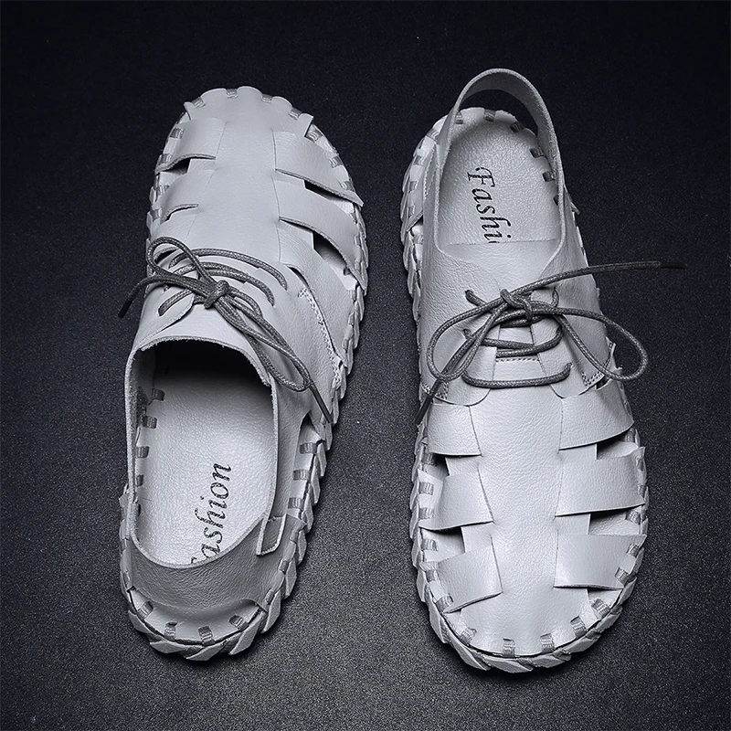 

sandalet erkek male casual sandel sandale de 2019 cuero shoes transpirables mens verano uomo cuir platform slide sandals beach