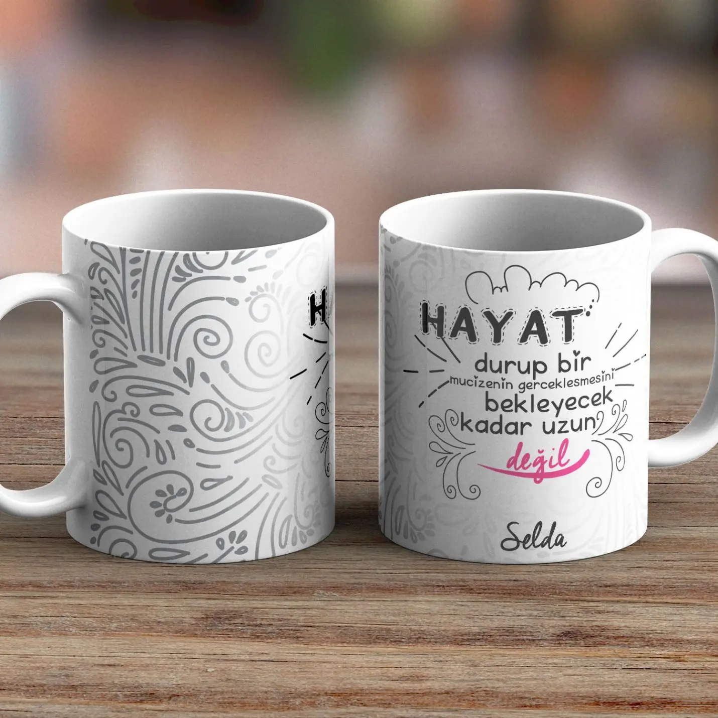 

Personalized Name Written White Motto Mug-09