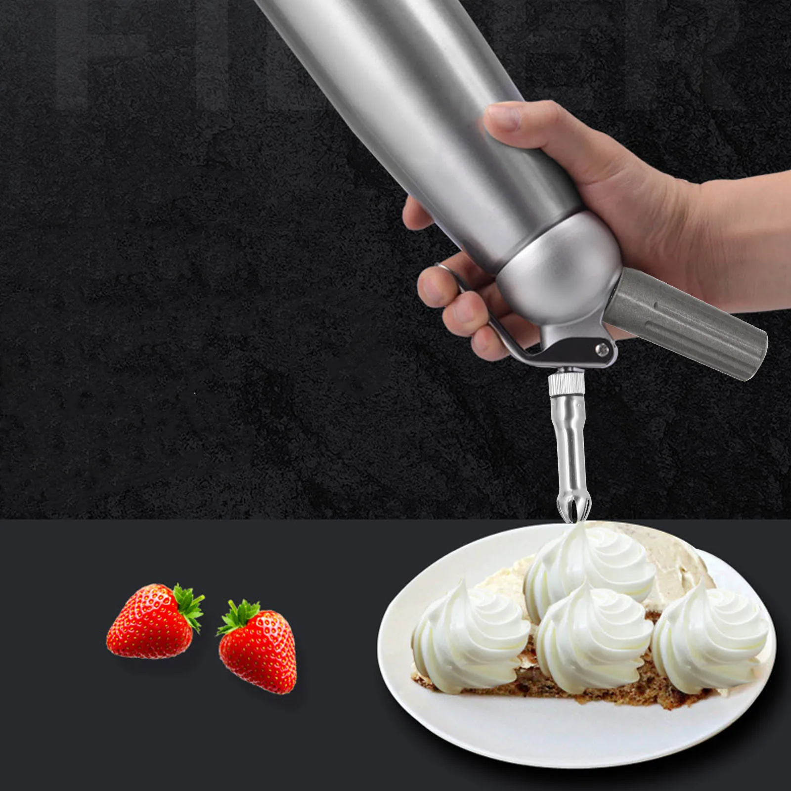 Профессиональный пистолет для вспенивания крема из нержавеющей стали/алюминия