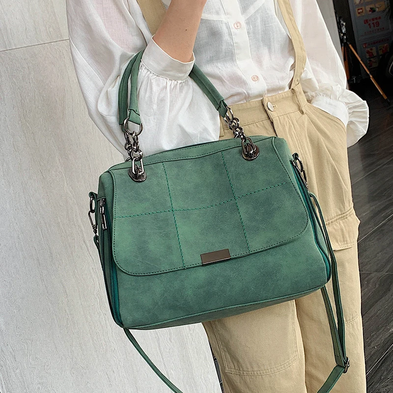 

Женские большие Наплечные Сумки из искусственной кожи для женщин, простые вместительные мессенджеры, трендовая Дамская Повседневная Сумоч...