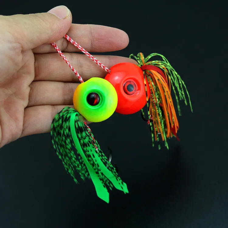 1 Piece of Rubber Skirt Deep Sea Lead Artificial Fishing Jig Lure With Hooks 35g 45g 65g 85g 95g | Спорт и развлечения