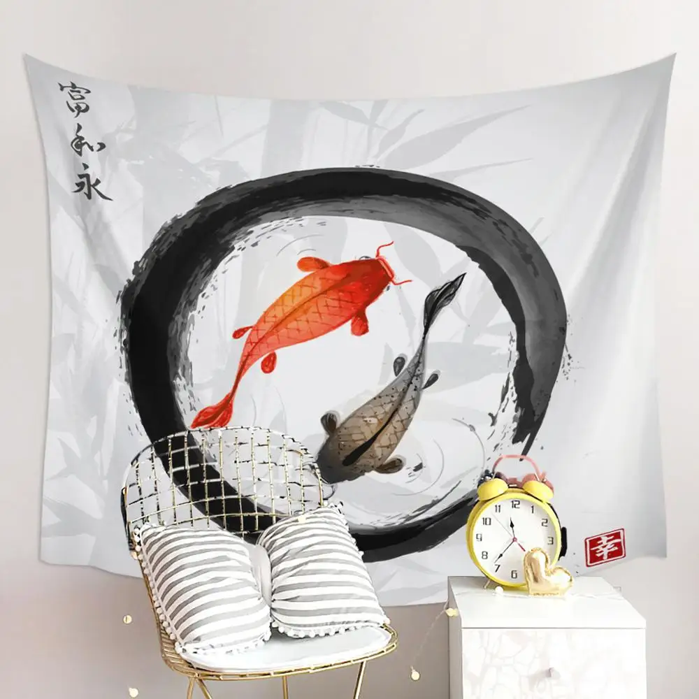Настенный Гобелен Koi fish Yin Yang пляжное полотенце плед одеяло коврик для пикника и