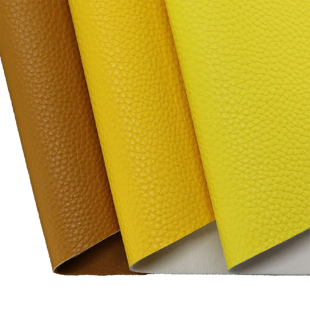 Лист A4 ярко-желтая текстурированная искусственная кожа для волос сумочки с