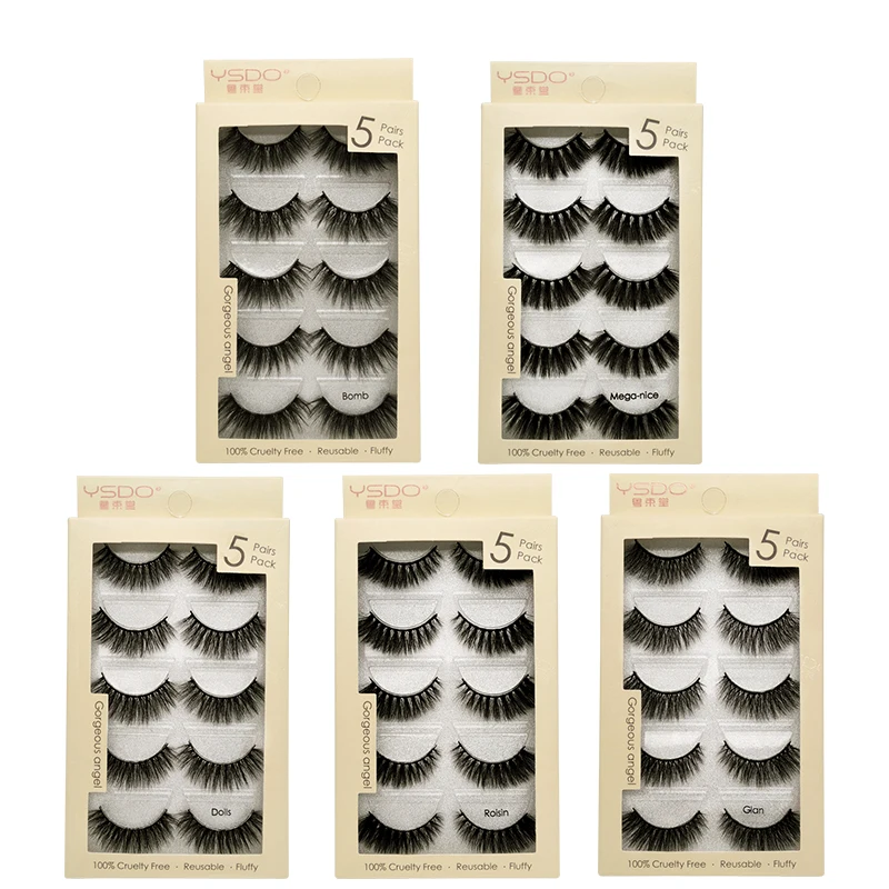 

Lanjinglin Soft 5 Pairs 3D Mink Lashes Professional Wispy Fluffy False Eyelashes Dramatic Volume Lashes Eyelash Extension Makeup