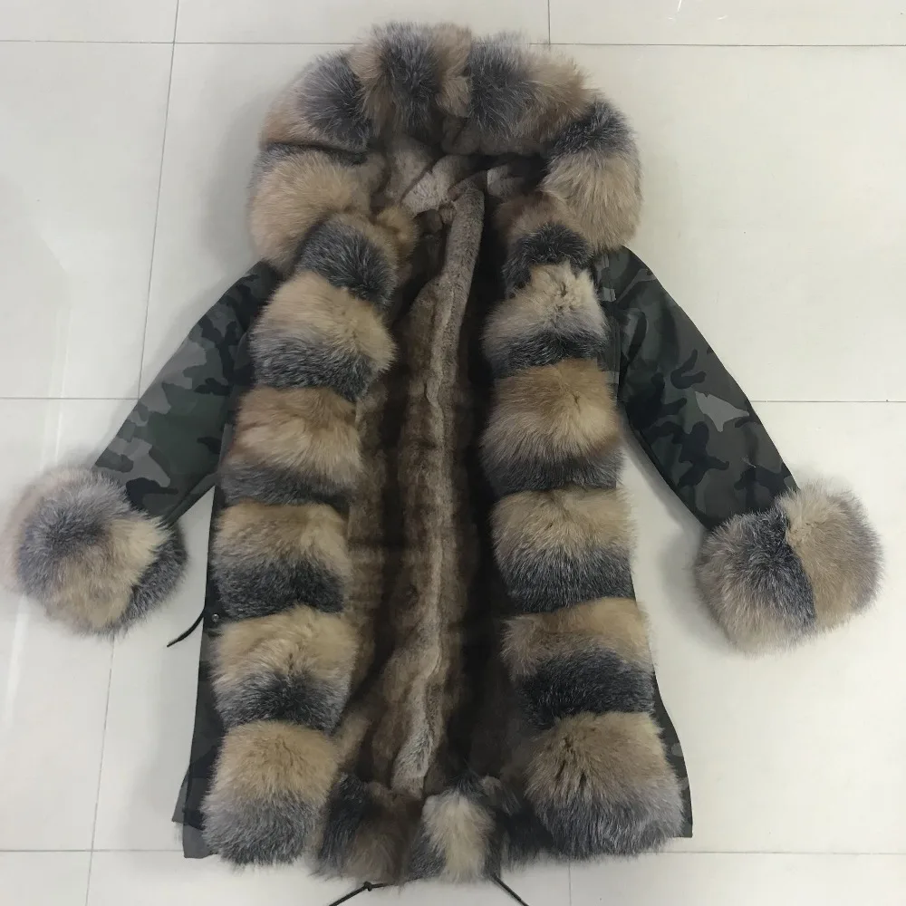 Army falge army green специальный дизайн с лисьим мехом зимняя новая коллекция меховые пальто