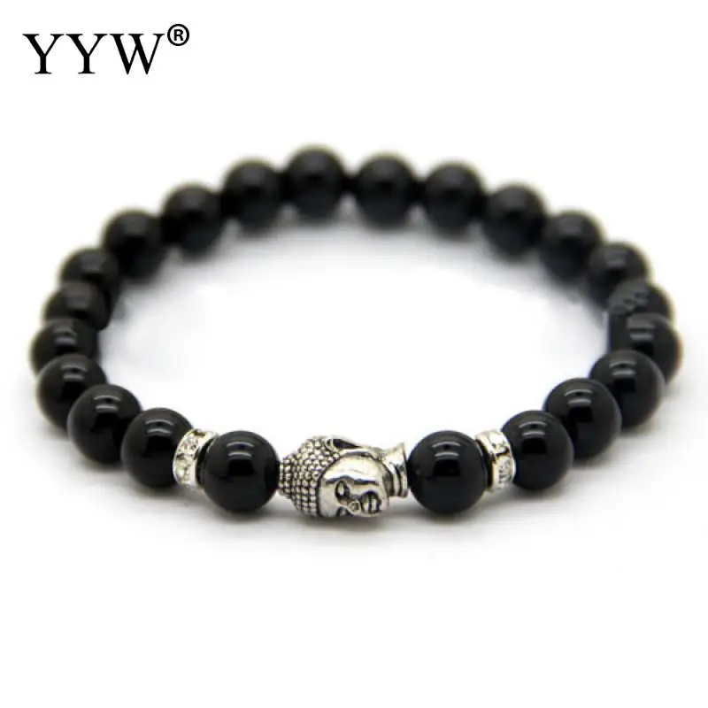 

8mm Buddha Shape Pendant Bracelet Fashion All-Match Bracelet Personality Vintage Bracelet For Unisex Length Approx 7inches